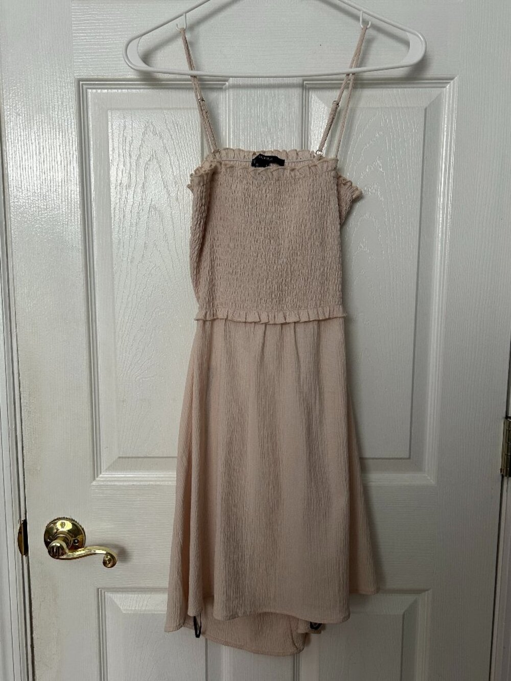 Forever 21 Beige Mini Sundress Women's Small Summer Lower Back Cutout